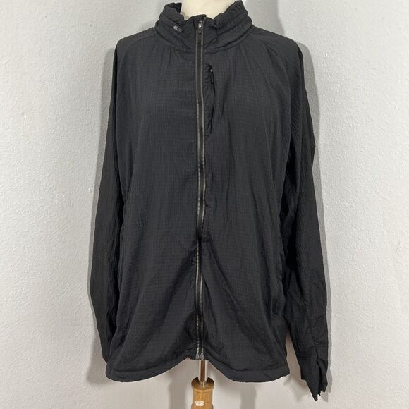 Gymshark Jacket Mens Large Black Speed Evolve Windbreaker Packs Away Hoodie - Picture 1 of 16